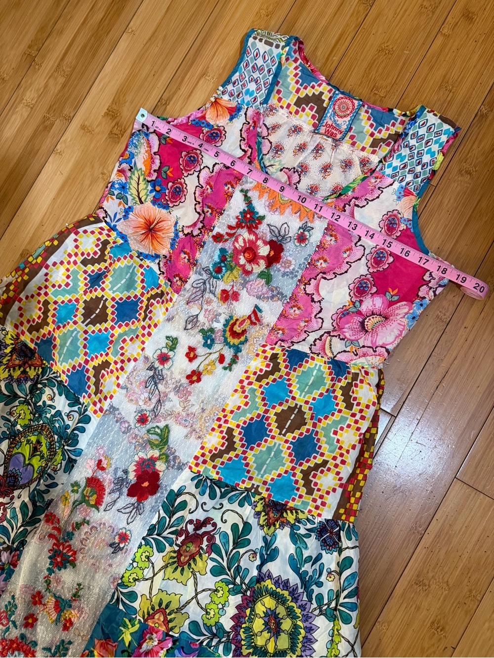 Johnny Was Sunshine Silk Embroidered Floral Dress Size S - Picture 10 of 15